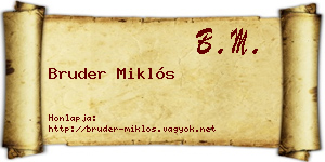 Bruder Miklós névjegykártya